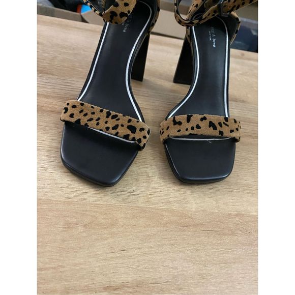 Rag & Bone Ellis Cheetah Print Animal Print Sandals Block Heels Sz 37.5, MP $425 - Picture 6 of 11